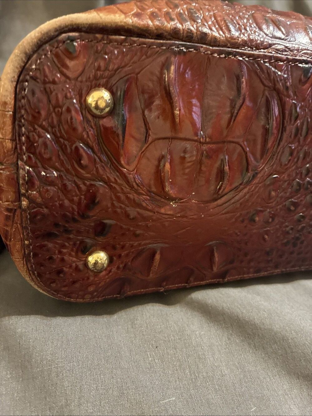 Brahmin Melbourne Mini Asher Leather Shoulder Bag Croc Embossed - Picture 13 of 16